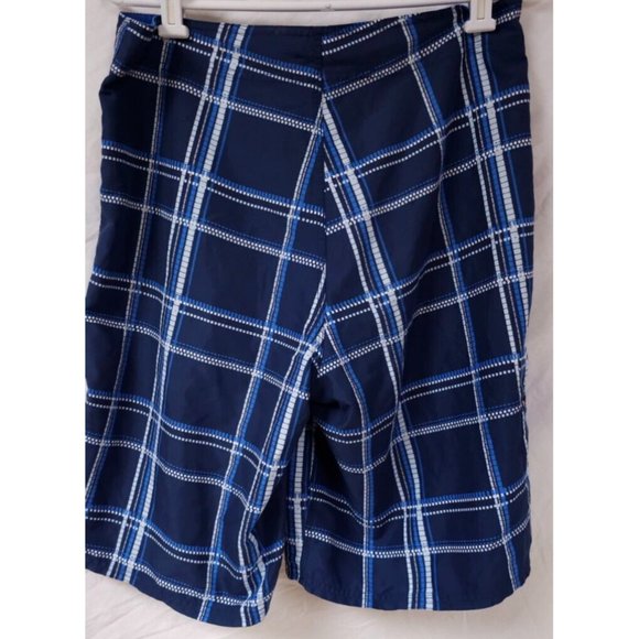 Nike W32 Blue Zip Pocket Hook N Loop Fly Surfing Swoosh Boardshorts Inseam 21" - Picture 7 of 11